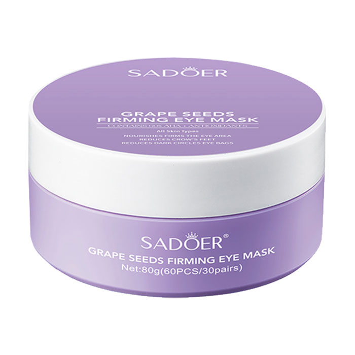 Гідрогелеві патчі для шкіри навколо очей Sadoer Grape Seeds Firming Eye Mask з екстрактом виноградних кісточок, 80 г, 60 шт